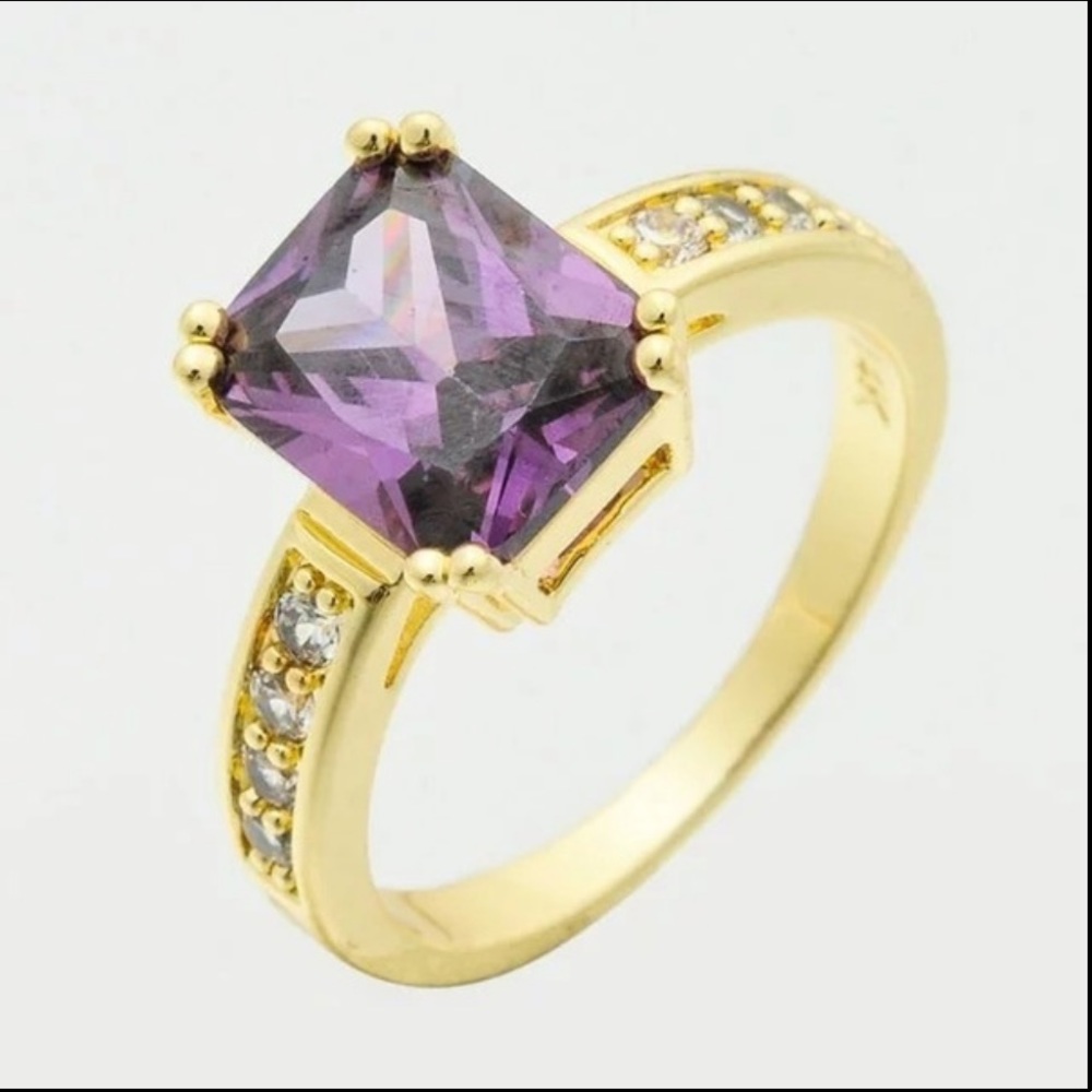 New Square Step Cut 1 7/8ct Mystic Topaz Diamond Ring in 14K Yellow Gold - Picture 4 of 16